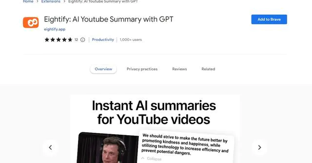 Youtube video summaries with ChatGPT. Extract key ideas from Youtube videos with GPT.