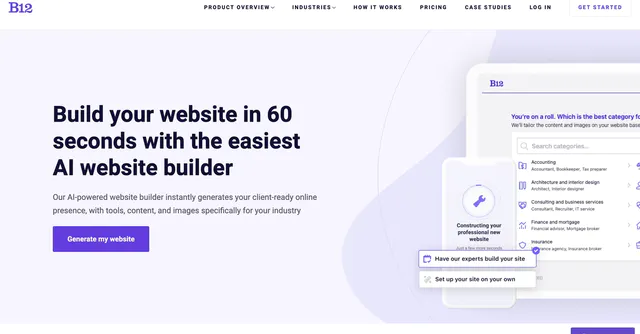 Build your website in 60 seconds